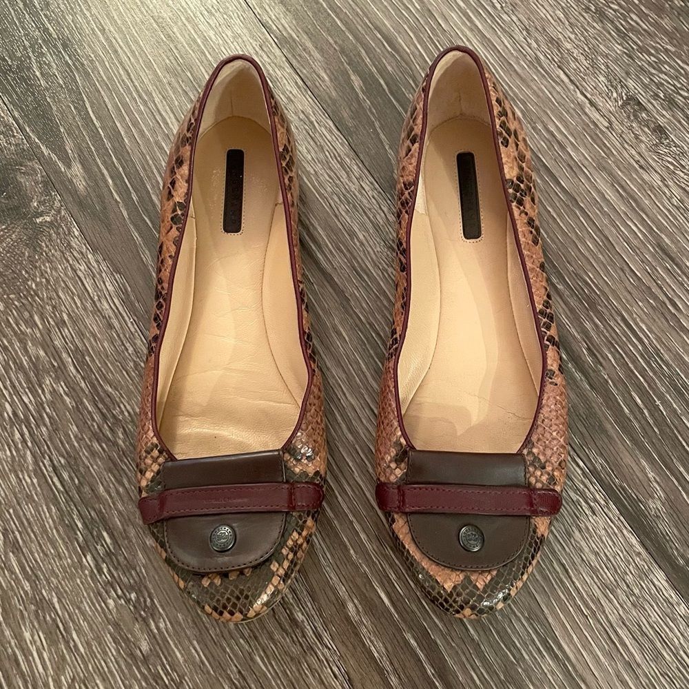 Longchamp snake print flats